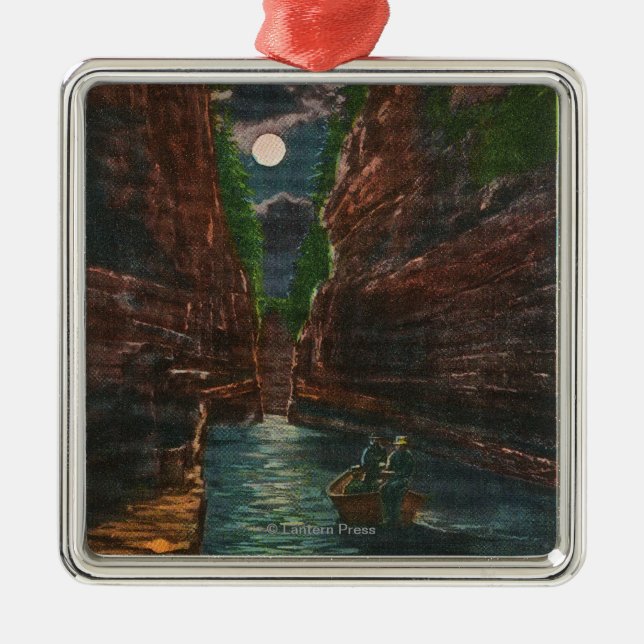 Ornamento De Metal Vista enluarada do canal (Frente)