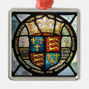 Ornamento De Metal Vitral real de Henry VIII da brasão de Tudor