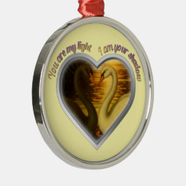 Ornamento De Metal Você É Minha Luz Eu Sou Sua Sombra Amantes do Lago