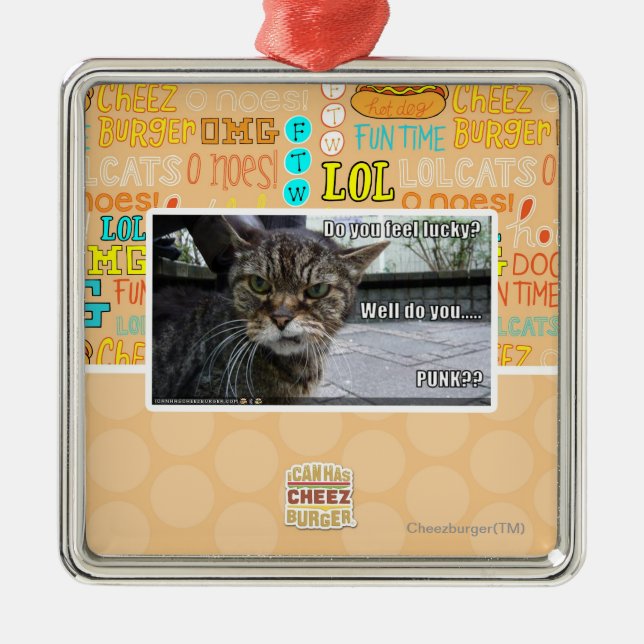 Ornamento De Metal Você sente afortunado? (Frente)