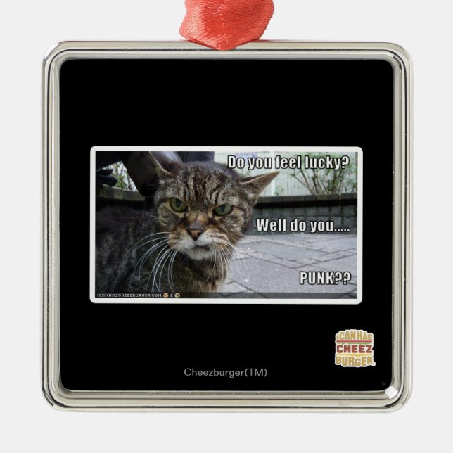 Ornamento De Metal Você sente afortunado? (Frente)