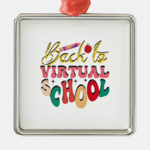 Ornamento De Metal Voltar à Escola Virtual