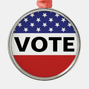 Ornamento De Metal Voto da bandeira americana