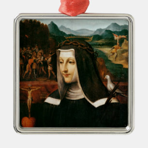 Ornamento De Metal Voto ex dedicou a St. Catherine de Siena