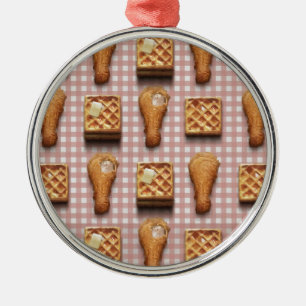 Ornamento De Metal waffles de frango gingham