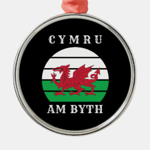 Ornamento De Metal Wales Flag Cymru Am Byth Orud To Be Welsh