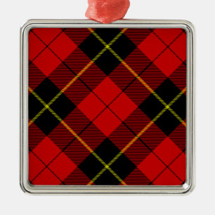 Ornamento De Metal Wallace tartan red black plaid