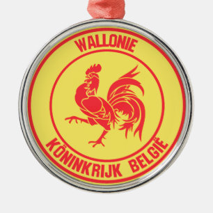 Ornamento De Metal Wallonie Round Emblem