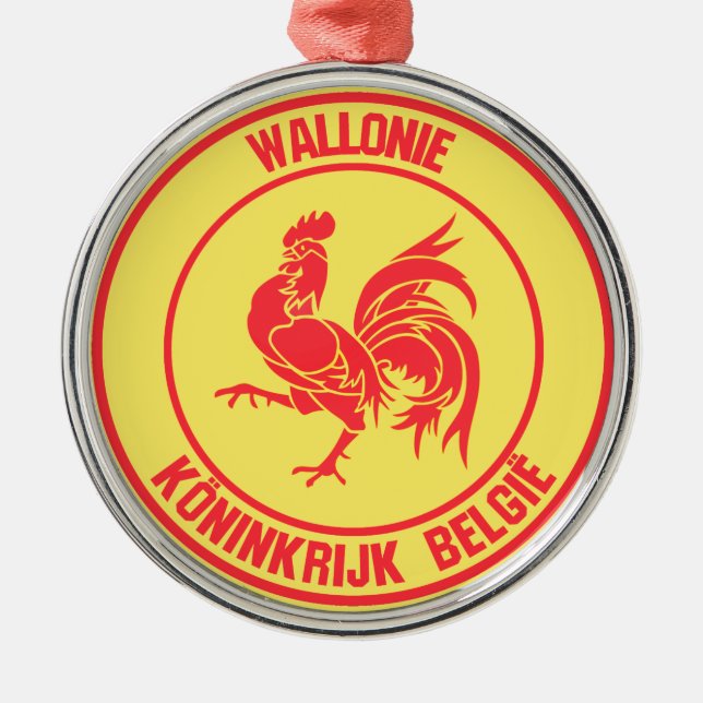 Ornamento De Metal Wallonie Round Emblem (Frente)