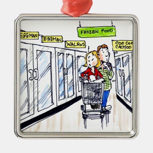 Ornamento De Metal Walrus Frozen Comida Section Funny (Frente)