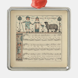 Ornamento De Metal Walter Crane Baa Baa Ovelha Negra Rima Infantil