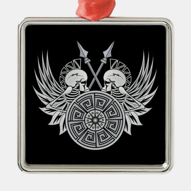 Ornamento De Metal Warrior Skulls (Frente)