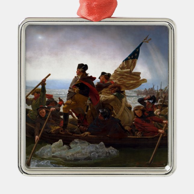 Ornamento De Metal Washington cruzando o Delaware por Emanuel Leutze (Frente)