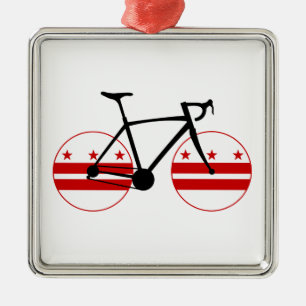 Ornamento De Metal Washington D.C. Flag Cycling