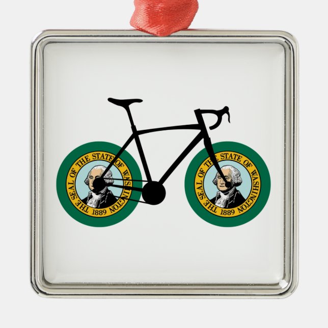 Ornamento De Metal Washington Flag Cycling (Frente)