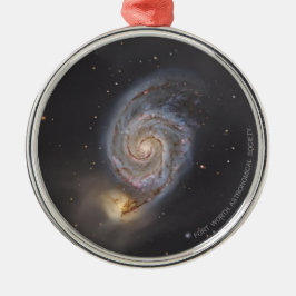 Ornamento De Metal Watercolor Whirlpool Galaxy Holiday Ornament