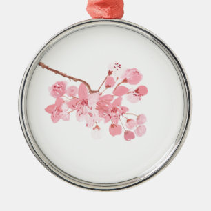 Ornamento De Metal Watercolour do original da flor de cerejeira