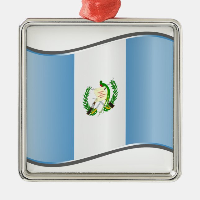 Ornamento De Metal Wavy Guatemala Flag (Frente)