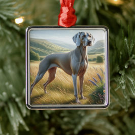 Ornamento De Metal Weimaraner