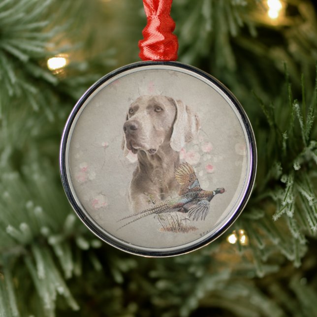Ornamento De Metal Weimaraner (Árvore)