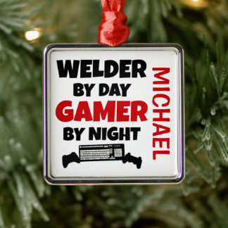 Ornamento De Metal Welder ama Jogando Videos games
