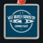 Ornamento De Metal West Branch Farmington River Connecticut Kayaking<br><div class="desc">O Farmington é o maior afluente do rio Connecticut e é um importante habitat para a vida selvagem,  como lontras e águias carecas,  e o Vale do Rio Farmington é atualmente o único lugar em Connecticut com ninho de águias carecas.</div>