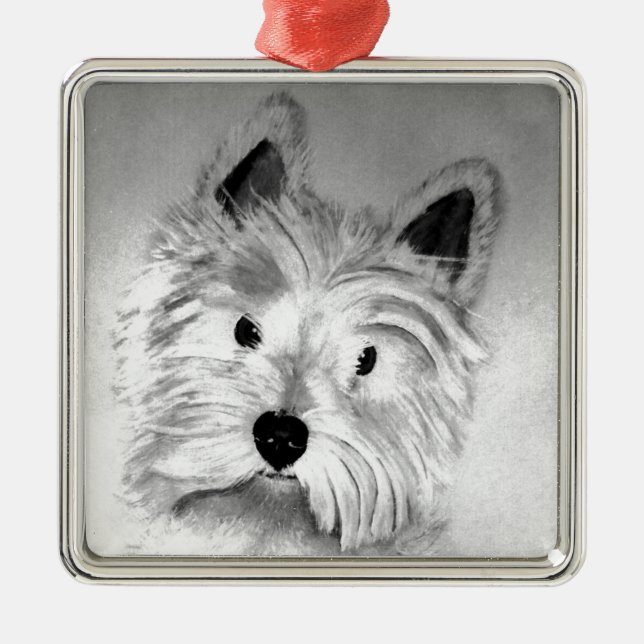 Ornamento De Metal West Highland White Terrier (Frente)