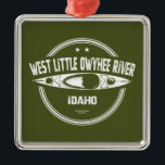 Ornamento De Metal West Little Owyhee River Idaho Kayaking<br><div class="desc">O rio West Little Owyhee,  em Oregon,  é um afluente do rio Owyhee perto da fronteira Nevada-Oregon perto da comunidade de McDermitt,  Nevada. Aproximadamente 57 milhas (91, 7 km) de comprimento,  o rio flui para leste por Deer Flat e para Louse Canyon.</div>