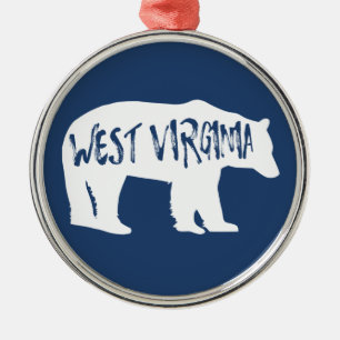 Ornamento De Metal West Virginia Bear