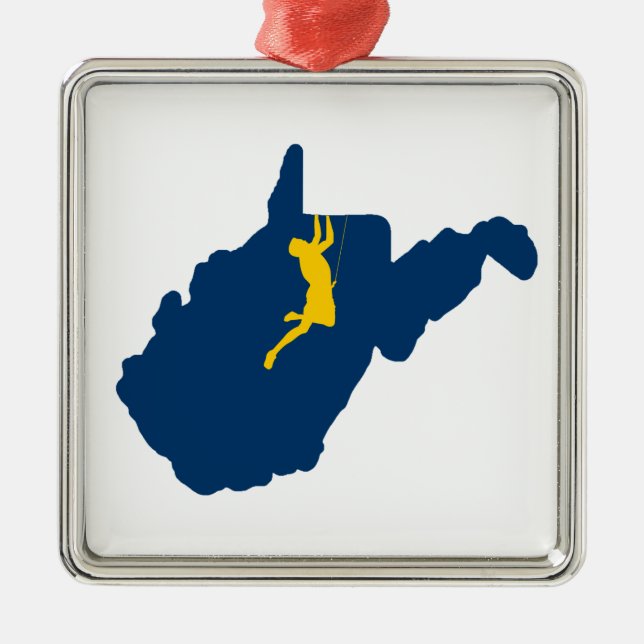 Ornamento De Metal West Virginia Subindo (Frente)