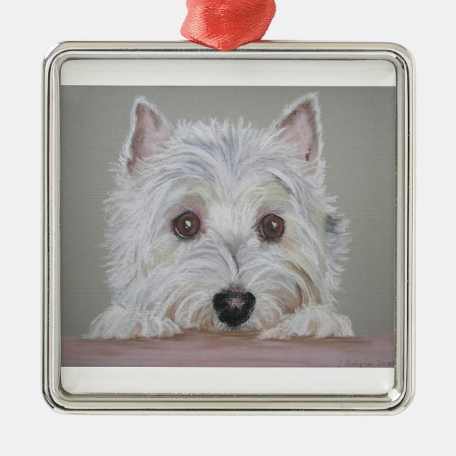 Ornamento De Metal Westie (Frente)