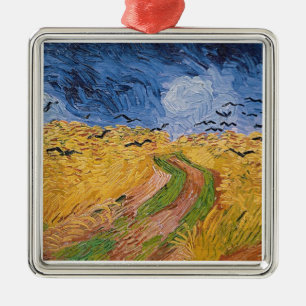 Ornamento De Metal Wheatfield com corvos, 1890 de Vincent van Gogh  