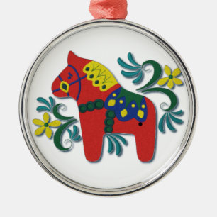 Ornamento De Metal Whimsical sueco Dala Horse
