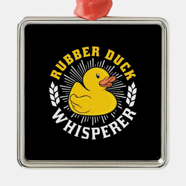 Ornamento De Metal Whisperer de Pato de Borracha (Frente)