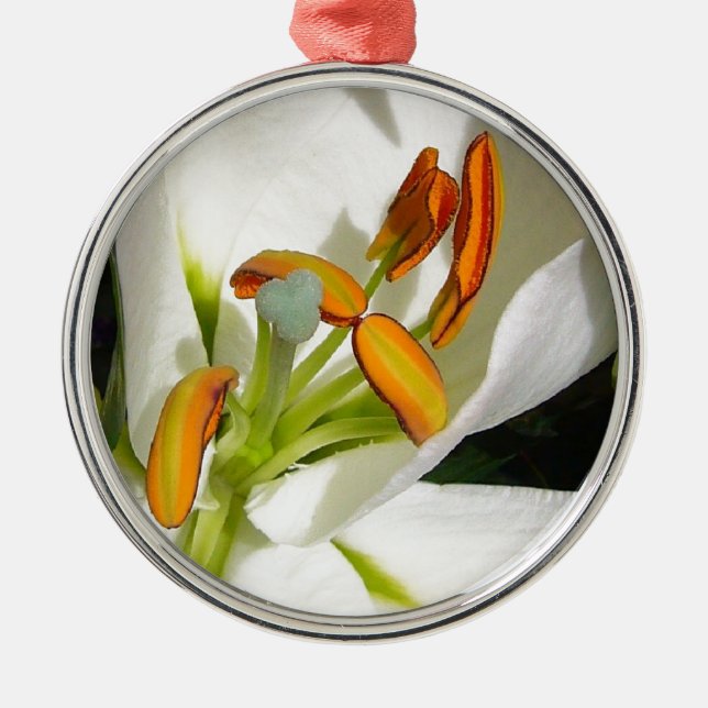Ornamento De Metal White Lily (Frente)