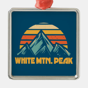 Ornamento De Metal White Mountain Peak California Retro Turquoise