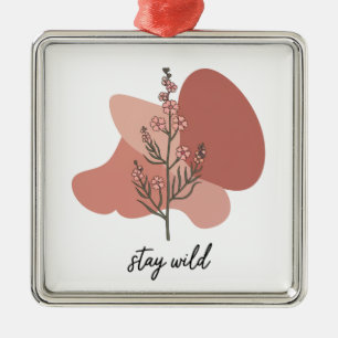Ornamento De Metal Wild Floral Design