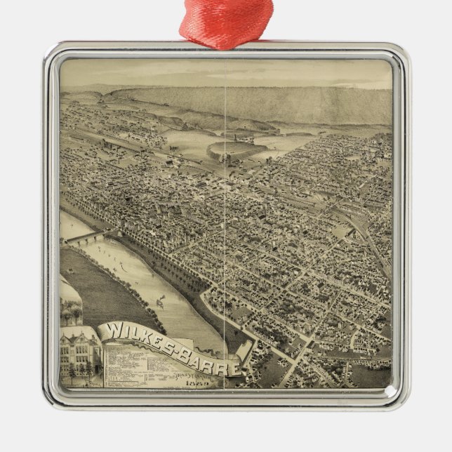 Ornamento De Metal Wilkes-Barre, Pensilvânia (1889) (Frente)