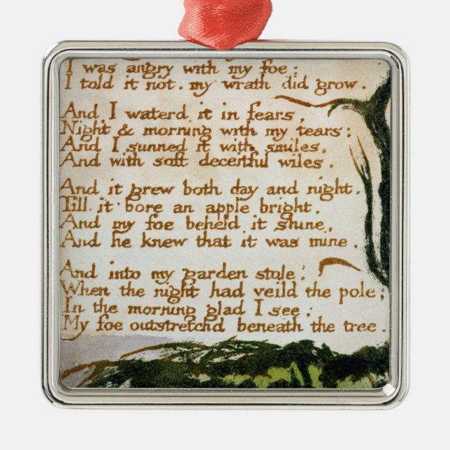 Ornamento De Metal William Blake | uma árvore do veneno (Frente)
