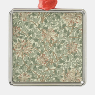 Ornamento De Metal William Morris Honeysuckle Green Floral