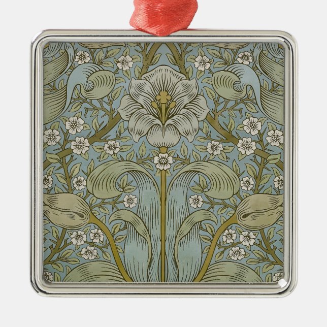 Ornamento De Metal William Morris Primavera Thicket Classic Pattern (Frente)