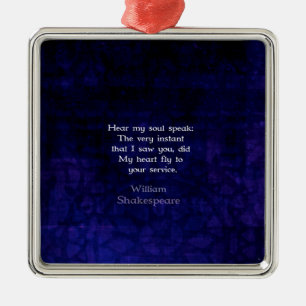 Ornamento De Metal William Shakespeare Citação Romântica Do Amor