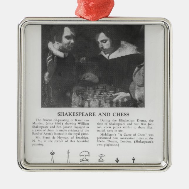 Ornamento De Metal William Shakespeare e Ben Jonson (Frente)