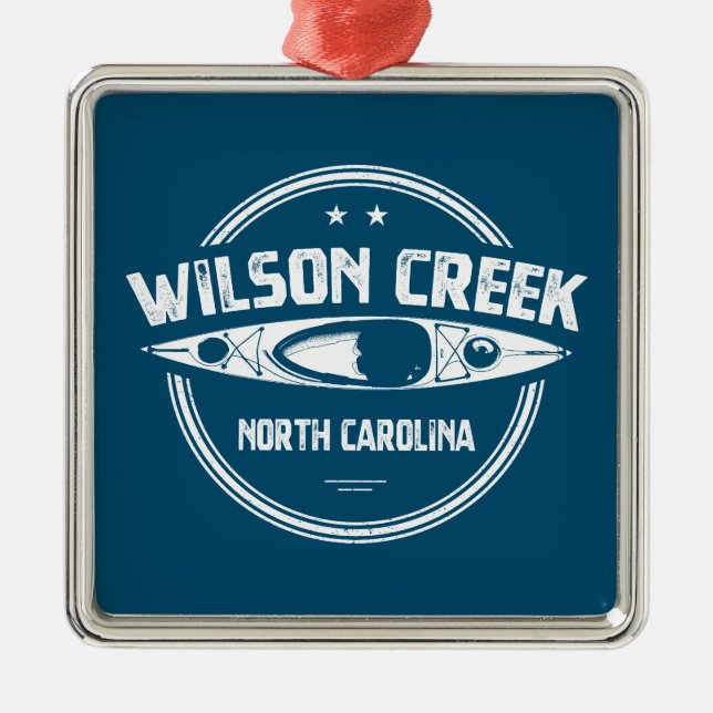 Ornamento De Metal Wilson Creek North Carolina Kayaking (Frente)