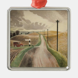 Ornamento De Metal Wiltshire Landscape (por Eric Ravilious)