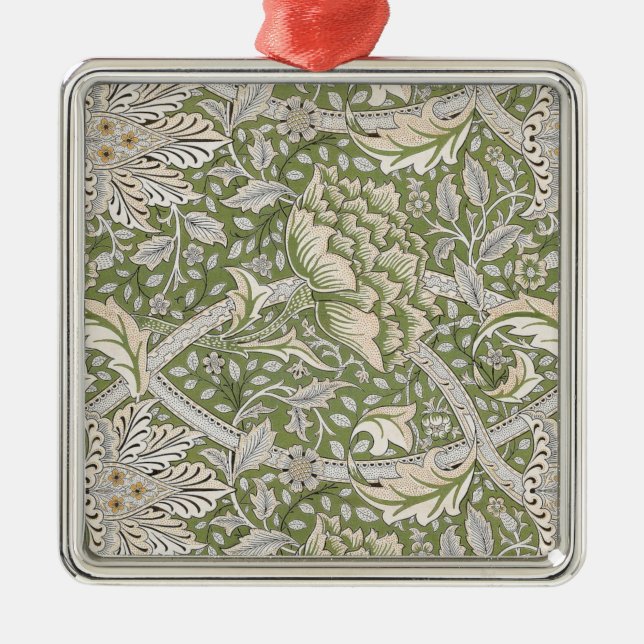 Ornamento De Metal Windrush Pattern (por William Morris) (Frente)