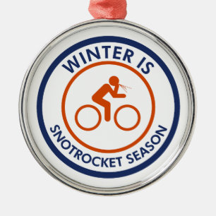 Ornamento De Metal Winter Is Snot Rocket Season Cycling
