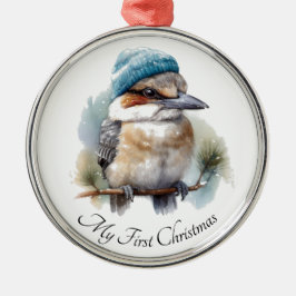 Ornamento De Metal Winter Kookaburra Wish, personalizado