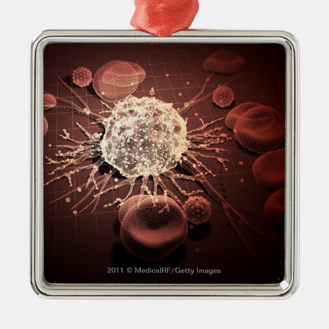 Ornamento De Metal Wireframe das células cancerosas (Frente)