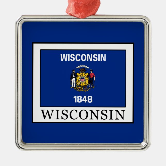 Ornamento De Metal Wisconsin (Frente)
